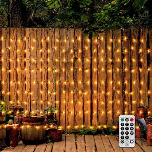 GUIRLANDE D'EXTÉRIEUR Guirlande lumineuse d'extérieur solaire pour jardin 4 m x 1 m fil vert lumières murales avec télécommande étanche[m5004]