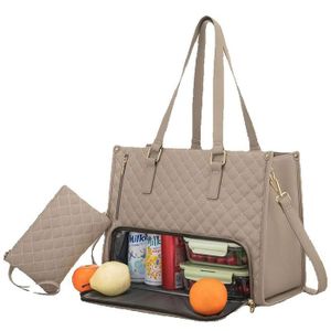 Sac Fourre-tout Femme 2 En 1 Avec Compartiment Repas Isotherme - Pour Ordinateur 15,6 Pouces - 22L - Idéal Travail, études Et Voyage