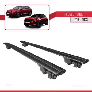 BARRES DE TOIT Compatible avec Peugeot 3008 2016-2023 HOOK Barres de Toit Railing Porte-Bagages de voiture Avec verrouillable Alu NOIR