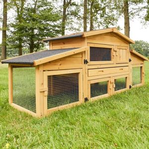 Cage Clapier Enclos lapin Extérieur en Bois Haute Qualité pour lapins 126 x  88 x 90 cm Modèle 050 Vacances - Cdiscount