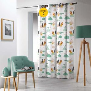 Lot de 2 Rideau Enfant Cheval noir Rideaux à Oeillets Isolant Thermique Imprimé Polyester pour Chambre denfant Salon Chambre de Fenêtre Décoration 70x160cm 