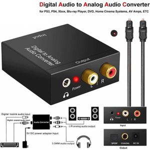Convertisseur audio numérique bidirectionnel RCA, coaxiale vers optique