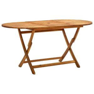 TABLE DE JARDIN  SWT Table de jardin pliable 160x85x75 cm Bois d'acacia massif 85670
