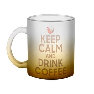 MUG - TASSE - MAZAGRAN Mug en Verre Jaune - Keep Calm and Drink Coffee Pa