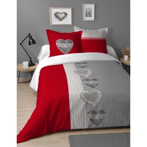 Alpes Blanc Housse De Couette 220x240 Montagne Winter Rouge Literie Et Linge De Maison Planin Linge De Lit Et Oreillers