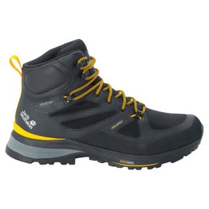 CHAUSSURES DE RANDONNÉE Chaussures de marche de randonnée Jack Wolfskin Force Striker Texaporeid Mid - black / burly yellow XT/noir - 45