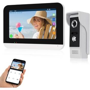 SONNETTE - CARILLON 7 Pouces Wi-Fi 1080P Hd Système Interphone Vidéo T