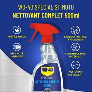 LUBRIFIANT MOTEUR WD-40 - Nettoyant Complet Moto 500 Ml