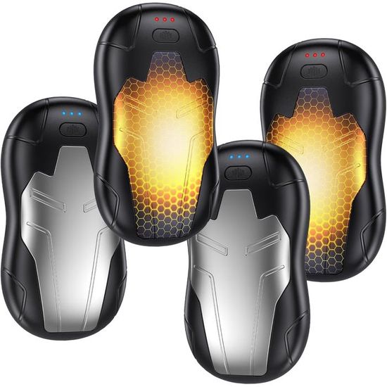 Chaufferette Main Rechargeable 6000mAh X2 – Chauffe-Mains Électriques 20H Chaleur, 3 Niveaux Jusqu'à 57°C, Forme Scarabée Mignon Pour Hiver, Raynaud, Rando