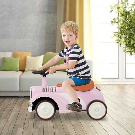 Porteur enfant de 1 à 3 ans voiture avec roue multidirectionnelle 59x29x37 cm rose