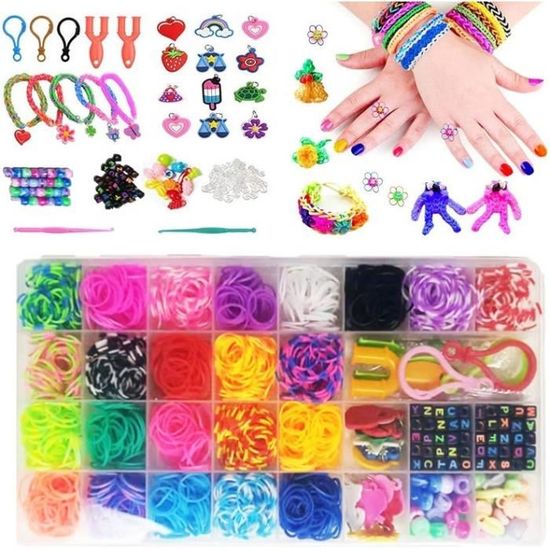 1600+ Elastique Bracelet Kit, 36 Couleurs Bricolage Elastique Enfant  Elastiques pour Bracelets Kit Elastiques Loom Rubber, Perles - Cdiscount  Jeux - Jouets