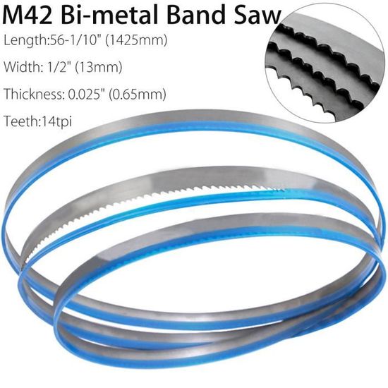 Rubans De Scie à Ruban Bimétal M42 HSS - Lot De 3 - 10x0,65 Mm, 10/14 Dents Par Pouce, Longueur 2240 Mm