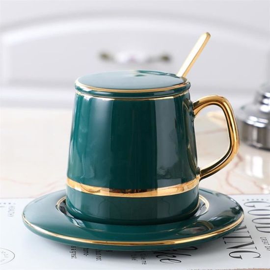HKYBCF Ensemble Tasses à Café Et Soucoupes 200ml En Céramique - Service Avec Plateau Et Cuillère, Design Chat Mignon Pour Thé Et Café