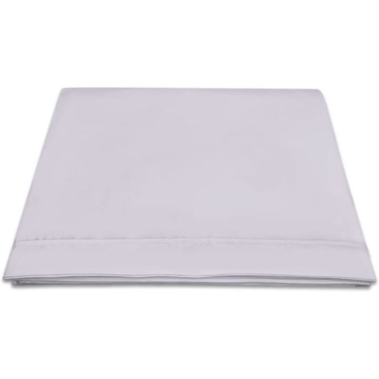 Grand Drap Blanc Cotonflor 100% Coton Peigné - 220x310 Cm - Qualité Hôtelière