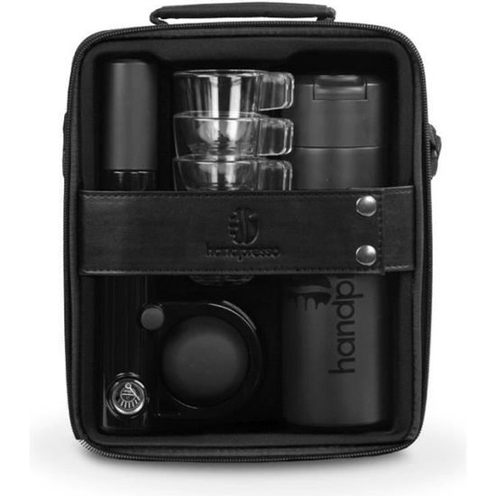 Machine à café portable et manuelle Handpresso Pump Set Noir - Dosettes E.S.E. ou café moulu - 16 bars