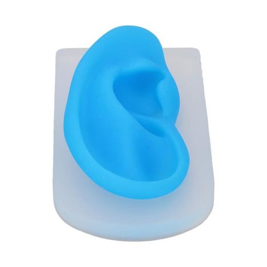 HOBBIESAY 2Pcs Modèle Oreille Silicone Noir - Fausse Oreille Gauche Droite Pour Perçage Et Bijoux