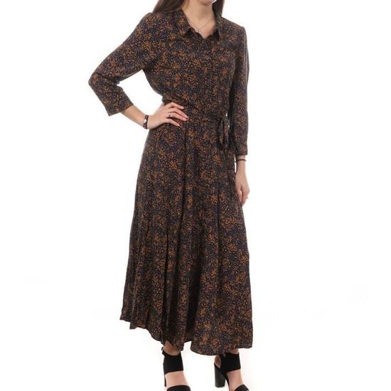 Robe longue Marine Femme Teddy Smith Rtilda Orange Cdiscount