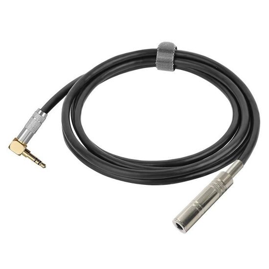 Câble Audio AUX 3.5mm à 2.5mm - Angle Droit, Enroulé, Connecteurs Dorés - Pour Voiture, Hi-Fi, Casque - 5