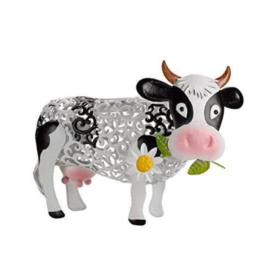 daisy la vache decorative pour le jardin metallique et lumineuse a led blanche et couleur energie solaire cdiscount maison