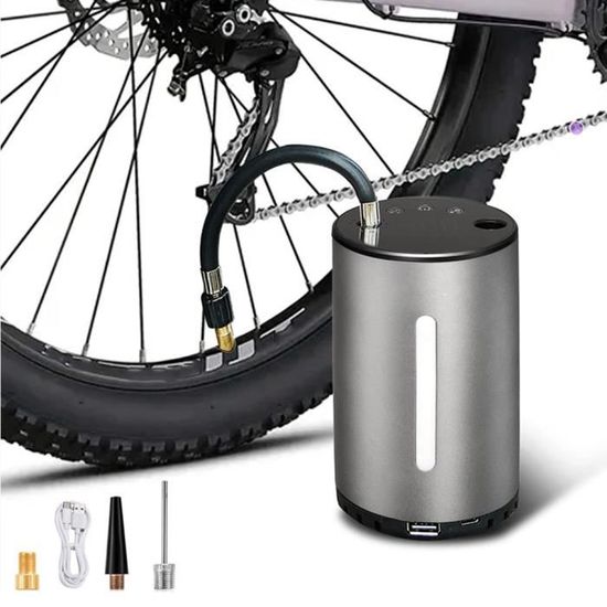 Mini Pompe à Vélo Portable Avec Manomètre - Presta Et Schrader - Alu Noir