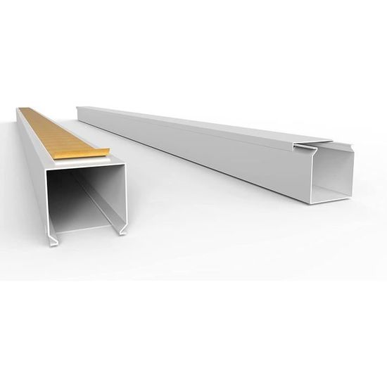 Goulotte Câble PVC Blanc 100x60x60 Mm – 1 Mètre – À Visser, Peinturable – Pour Cacher Fils électriques