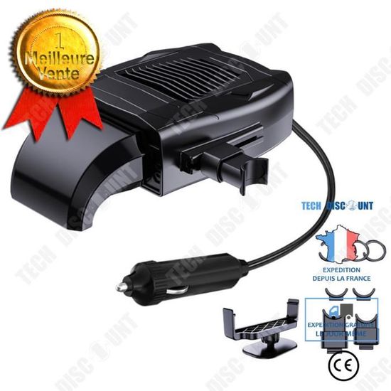 Sujahhujiq Dégivreur De Voiture - Chauffage De Voiture Portable - Chauffage Rapide - Dégivreur De Pare-brise - Chauffage Et Refroidissement Du Véhicule - Ventilateur En Céramique - Prise Allume-cigare