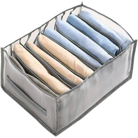 2 Pcs Jeans Organisateur De Tiroir Avec Poignée Et 9 Compartiments