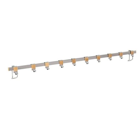Porte-Ustensiles Cuisine Mural Luabue Inox 40cm Avec 7 Crochets Réglables