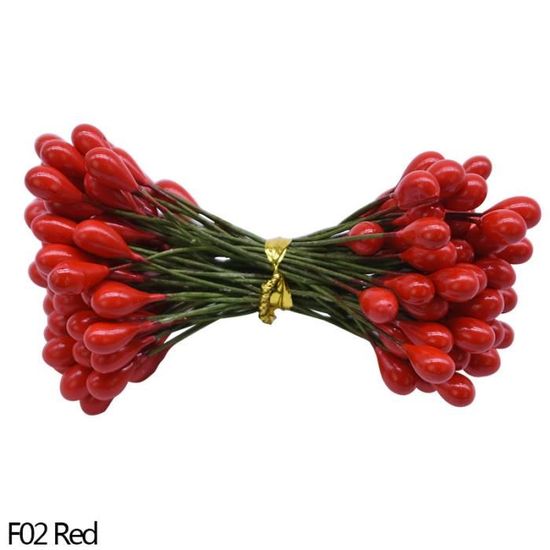 PATIKIL Lot de 700 étamines de fleurs artificielles à double tête - 2 mm - Perles mates - Pour loisirs créatifs, Noël, décoration de mariage - Blanc