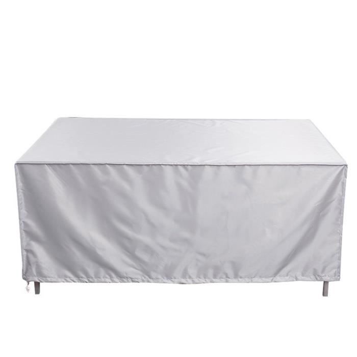 Housse de Protection Imperméable 300X250X90cm Argent Bâche Rectangulaire Anti-poussière Couverture de Meubles pour Salon de Jardin