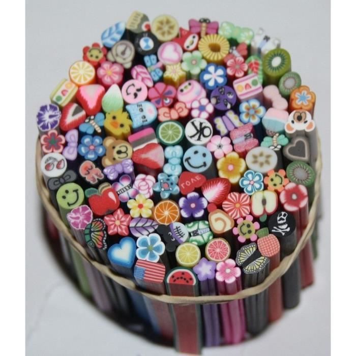 100 fimo batons canes Ongles nail + lime