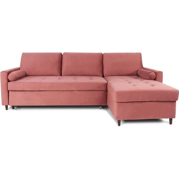 Canapé d'angle Rose Velours Moderne