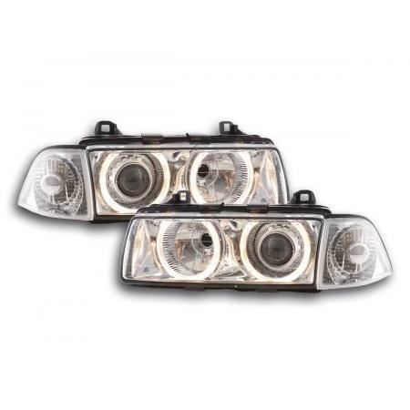 Paire de feux phares avant BMW Serie3 Coupe E36 de 1992 a 1998 XENON Angel Eyes Chrome