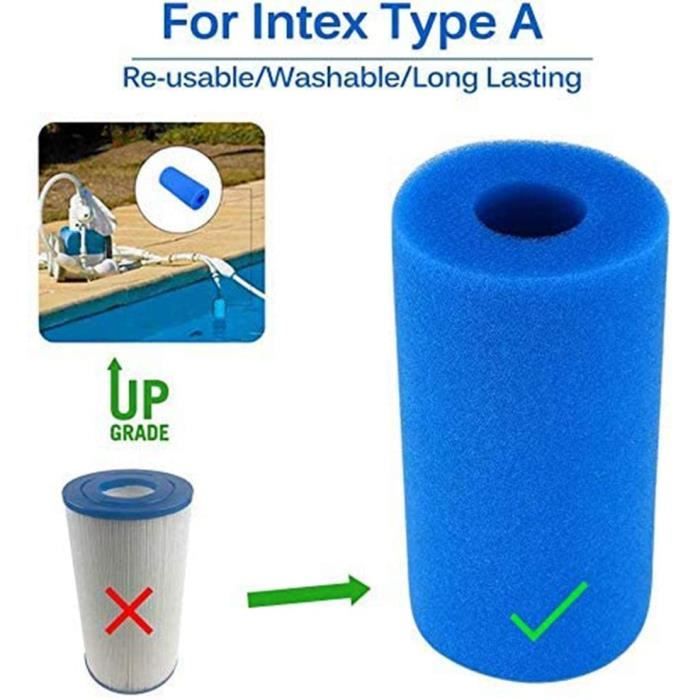 Filtre Sponge pour Éponge à Cartouches Intex Type A Lavable, Filtre Piscine Mousse Cartouches Filtre Eponge Outil de Nettoyage S Lot