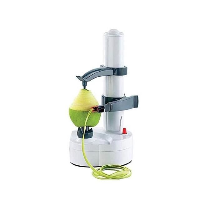 Multifonction Électrique Éplucheur Automatique,Tournant Pomme Patate Peeling Machine Légume Coupeur Peeling Outil (White)