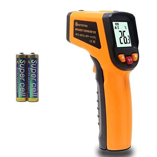 Laser Thermometre Infrarouge Pistolet Thermomètre Numérique -50-600°C Point Laser Pistolet Alimentaire Grade Professionnel Enregistr