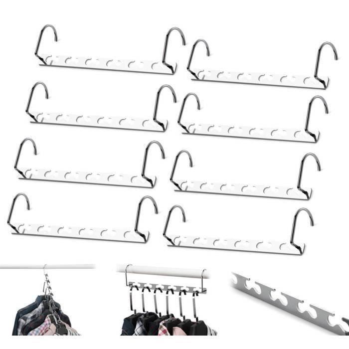 Lot de 8 Cintre Gain de Place, Cintre Magique Organisateur de Cintre Rangement et Organisation pour Vêtements Gain de Place EBD44
