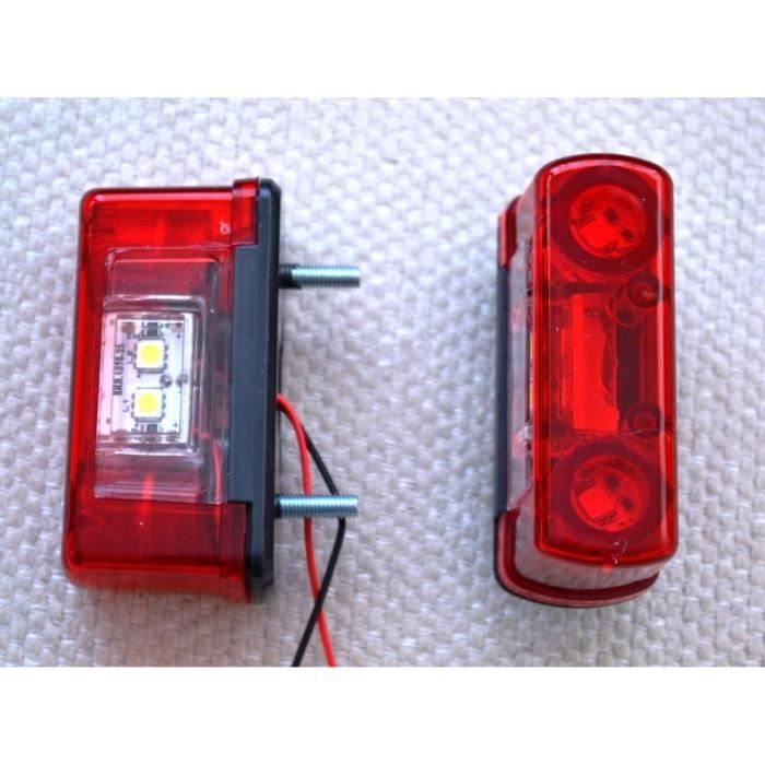 2x 24V LED Arrière Plaques Immatriculation Feux Lampes Pour Remorque Camion Châssis Bus Caravane Lkw
