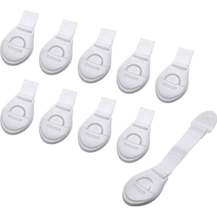 Kit Sécurité Bébé 8 Bloque-Portes VOBUKE - Bloc Placard Tiroir Frigo Avec Grattoir - Installation Sans Outil
