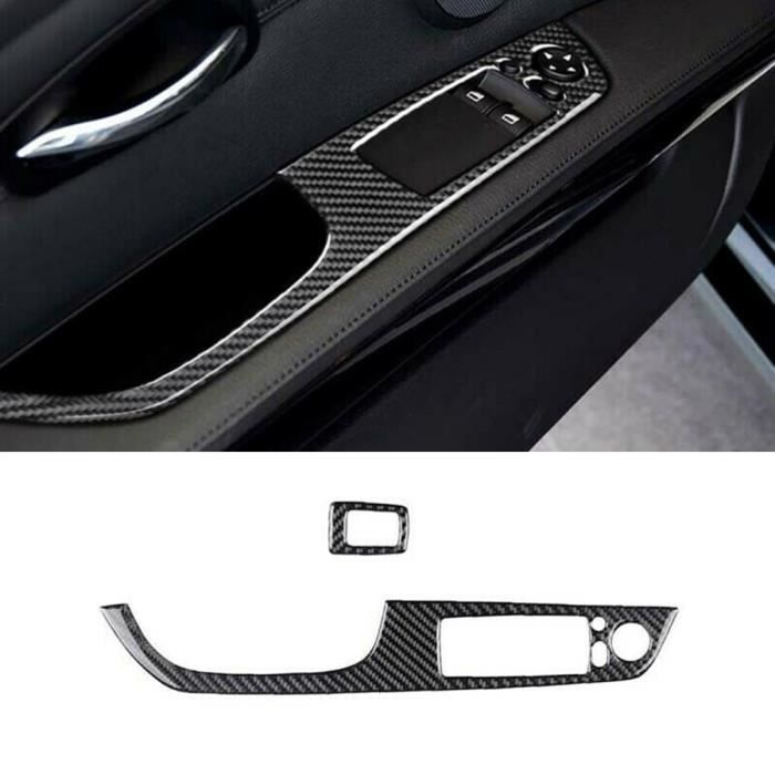 Décoration Véhicule,Interrupteur décoratif de Protection de porte en Fiber de carbone lève vitre, pour BMW série 3 Coupe E92,