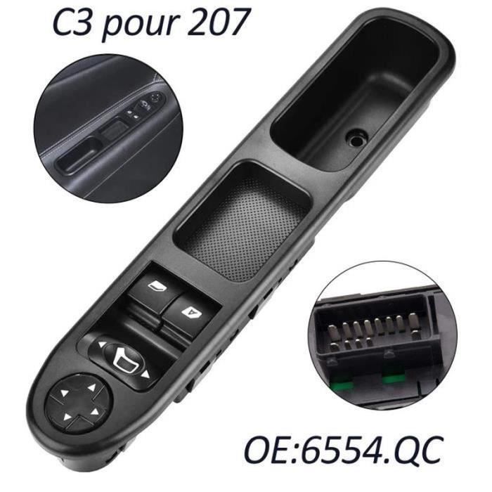 FL06349-Levé Vitre 207 Avant Gauche Drive CÔTÉ Vitre Électrique Interrupteur Principal 6554.QC, Interrupteur de Lève-Vitre pou