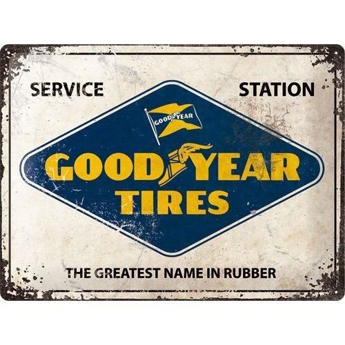 Plaque en métal 30 X 40 cm Publicité Goodyear Service Station