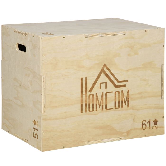 Box jump crossfit - box de pl 61x51x76cm Beige