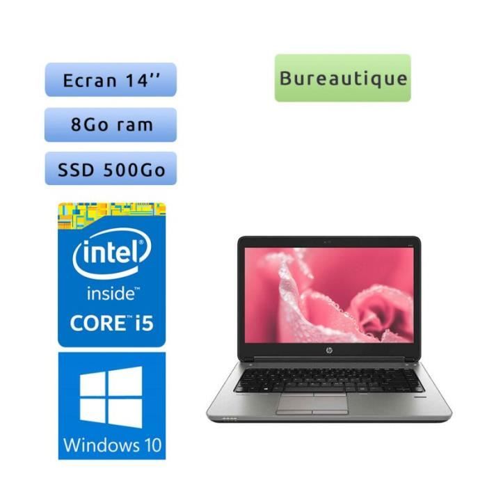 HP Probook 640 G1 - Windows 10 - i5 8Gb 500Gb SSD - 14 - Ordinateur Portable PC Noir
