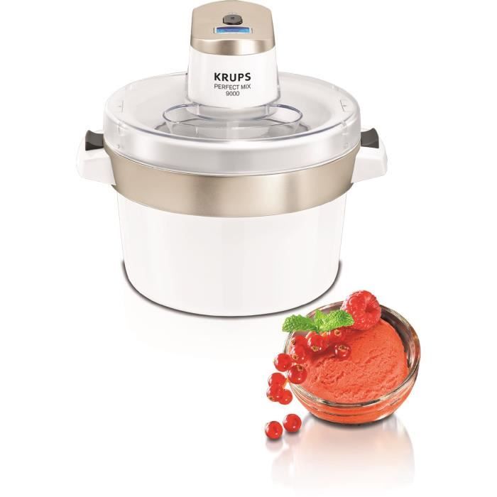 KRUPS GVS241 Perfect Mix 9000 Sorbetière, Capacité 1,6 L, Automatique, Ecran LCD, Couvercle anti-éclaboussure, Facile à nettoyer