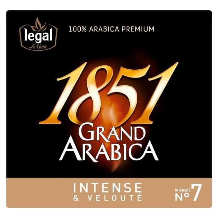 LEGAL Lot de 2 Cafés Grand Arabica 1851 Intense Moulu - 250 g