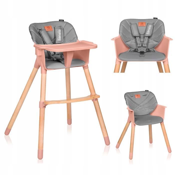 Koen chaise haute bebe 2en1 pour bébé et une chaise ordinaire pour les enfants - Rose