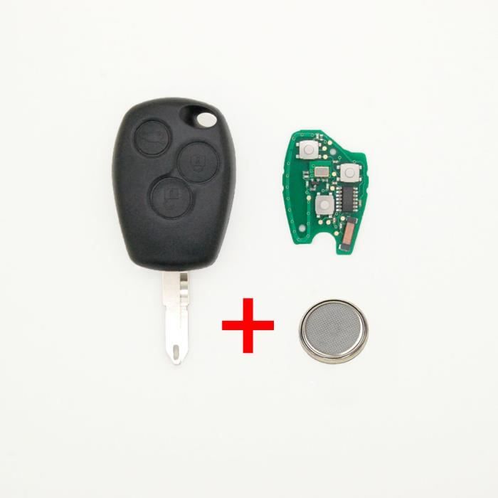 Clé + electronique vierge à programmer pour Renault Kangoo Trafic Master Vivaro 3 bouton