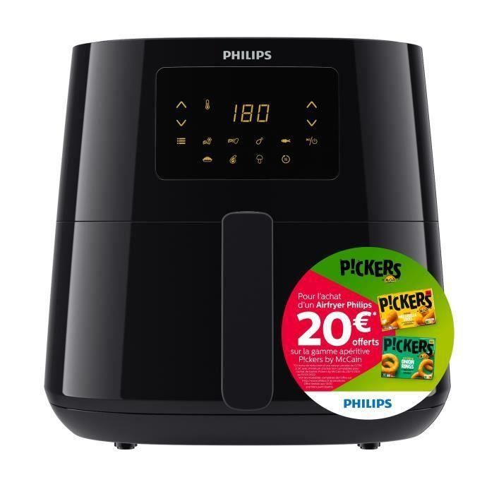 Philips Hd9270/90 - Airfryer Essential Xl - Friteuse 1,2kg - Technologie Rapid Air - Interface Digital - 7 Préréglages - Noir