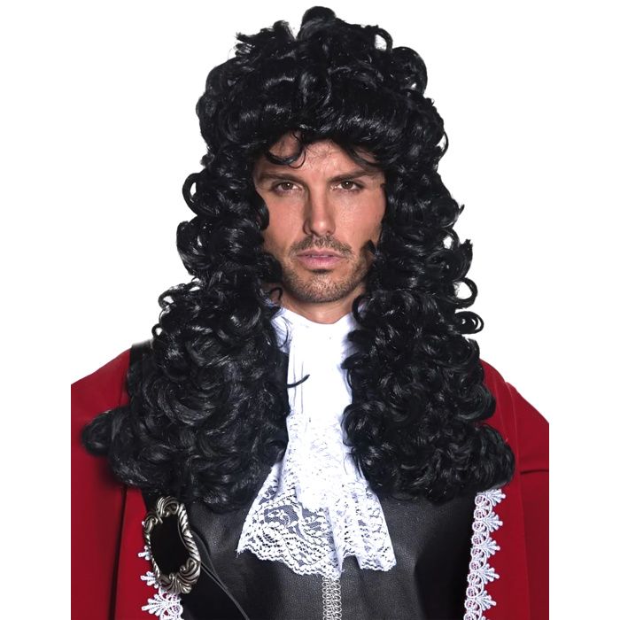 Perruque de capitaine pirate noire - longue Tai…